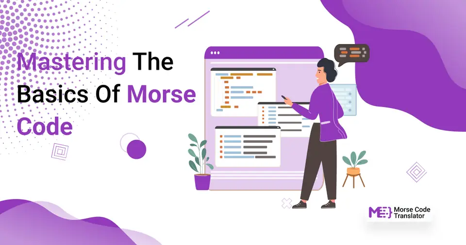 Morse code basics illustrated with dots and dashes
