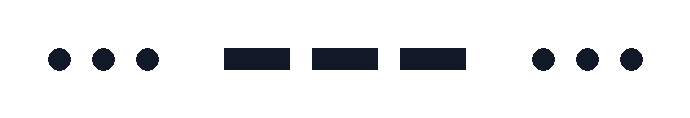 Example Morse code image for SOS: three dots, three dashes, three dots